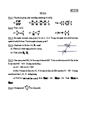 Đề thi học kì 1 Toán 7 - Đề số 6